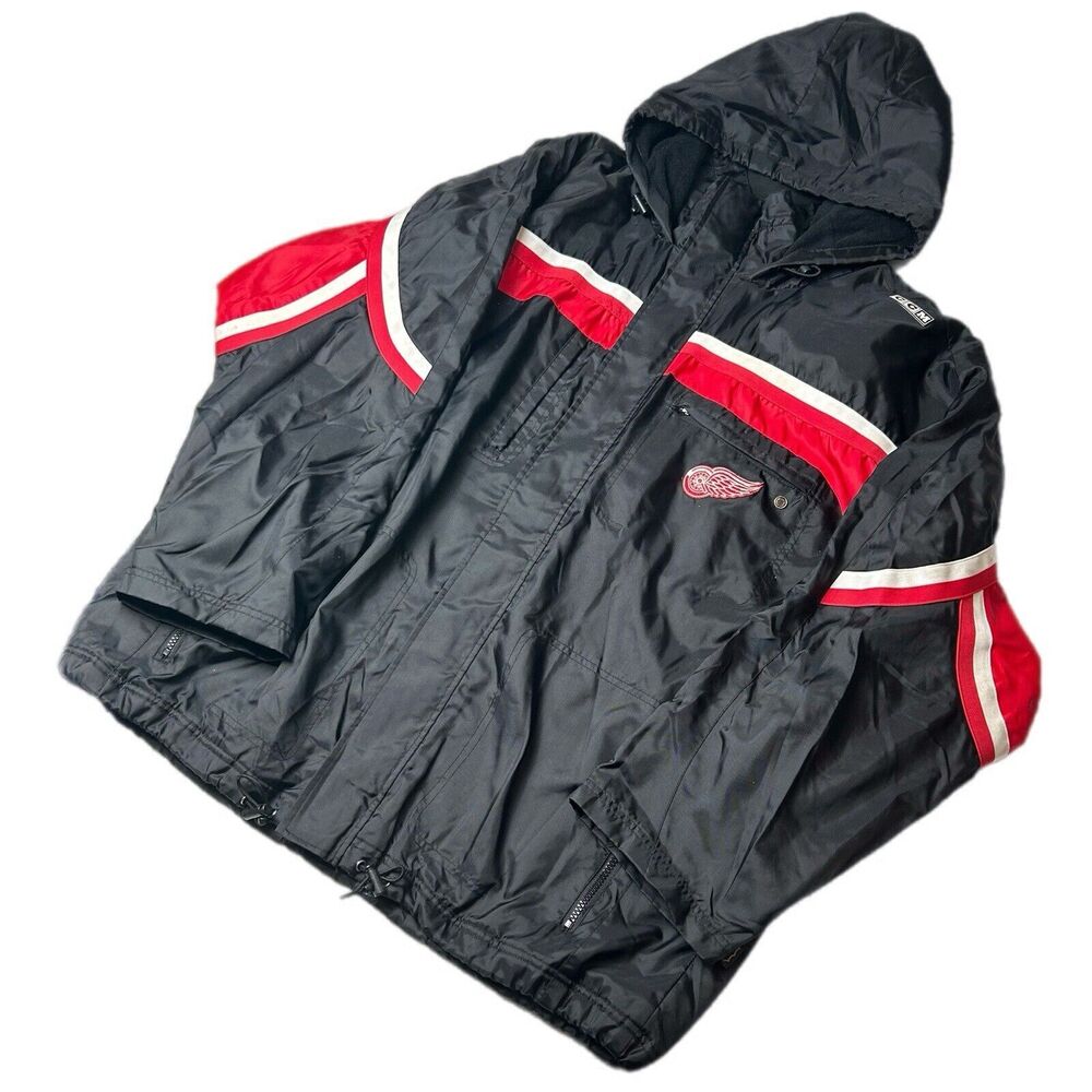 CCM Black Red White Detroit Red Wings Windbreaker Jacket